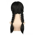 thumbnail image 4 of Onedor Girl's Long Curly Black Synthetic Wavy Hair Wednesday Cosplay Wigs (Style 2) …, 4 of 7