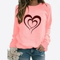 thumbnail image 2 of JYnXIANTI Valentine's Shirt for Women Heart Graphic Long Sleeve Tee Tops Crew Neck Casual Loose T Shirts Winter Outfits, 2 of 3