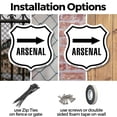 thumbnail image 3 of Arsenal Right (2 Pack) 12 inch X 12 inch Shield Shaped Commercial Grade Plastic Signs Weather Resistant Made in the USA, 3 of 6