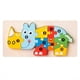 thumbnail image 3 of Wooden Early Education Cognition Children's Educational Toys Building Blocks, Animal Traffic Shape Matching 3d Three-dimensional Puzzle, 3 of 5