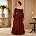thumbnail image 2 of IWRICH Renaissance Outfits for Women off the Shoulder Corset Dress Halloween Medieval Sets, 2 of 4