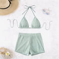 thumbnail image 3 of RUTAYY Women's Bikini Sets Solid Color Tankini Swimwear with Shorts 2 Piece Bathing Swimming Beach Swim Swimsuit, 3 of 5