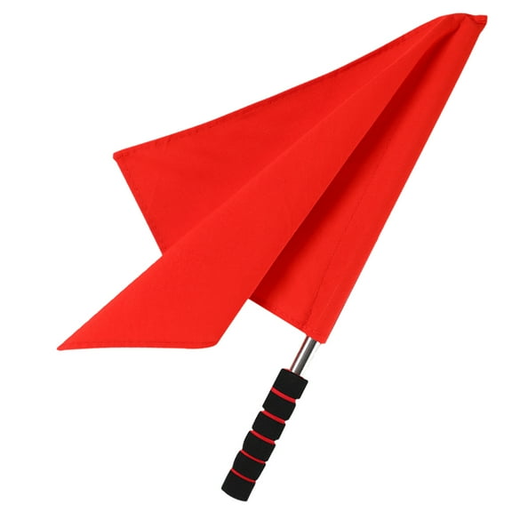 Emblems Truning Red Referee Flag Fan Cheering Flags Hand Waving Flag Waving Flag for Racing Sports Competition Starting Flag Patrol Flagbearer Flag (red) Handheld Stainless Steel Pole Fabric