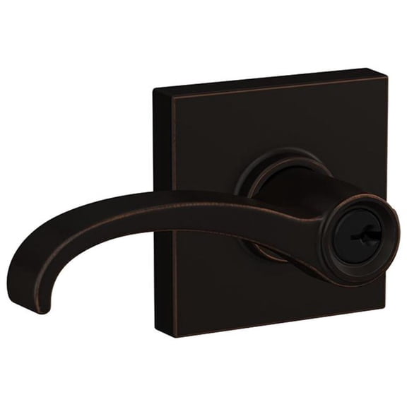 Schlage F51AWIT716COL Whitney Single Cylinder Keyed Entry Door Lever Set - Bronze