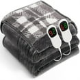 thumbnail image 5 of Heated Electric Blanket Queen Size - 84"x90" Flannel Heating Blanket with 10 Heating Levels & 5 Time Settings Over-Heat Protection（Grey）, 5 of 5