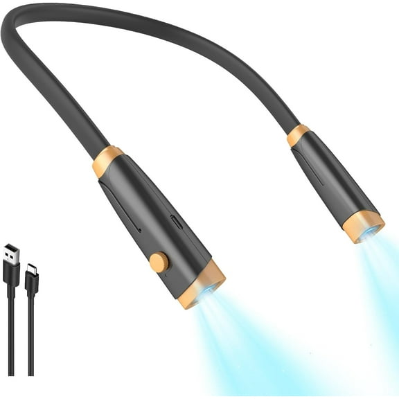 BN-LINK Neck Reading Light, Book Light for Reading in Bed, 3 Color & Dimmable Brightness, Lightweight Comfortable for Knitting, Crafting, Camping