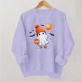 thumbnail image 5 of Jsaierl Womens Halloween Sweatshirts Plus Size Ghost Graphic Pullovers Fall Loose Fit Crewneck Long Sleeve Sweater Tops Halloween Party Supplies, Sizes S-2XL, 5 of 6
