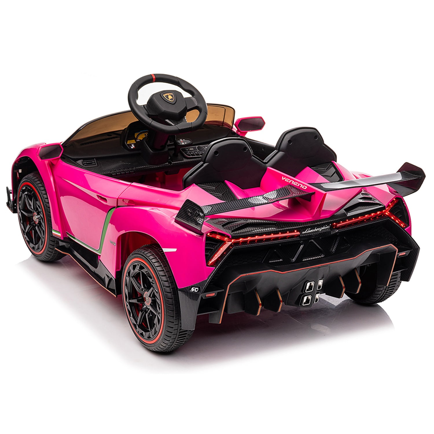 CIPACHO Licensed Lamborghini Poison Small Dual Drive 12V Powered Ride Ons Sports Car with 2.4G Remote Control, Pink CIPACHO Licensed Lamborghini Poison Small Dual Drive 12V Powered Ride Ons Sports Car with 2.4G Remote Control, Pink
