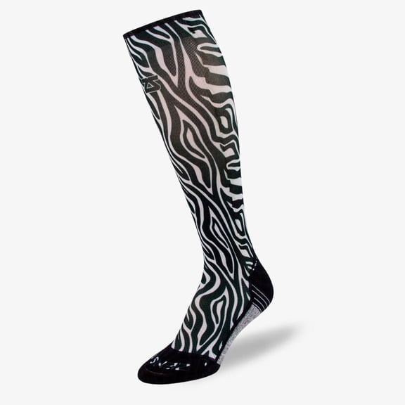Zebra Compression Socks (Knee-High) S / Black/White
