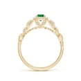 thumbnail image 2 of Angara Natural 0.24 Ct. Emerald with Diamond Halo Ring in 14K Yellow Gold for Women (Ring Size: 5.5), 2 of 10
