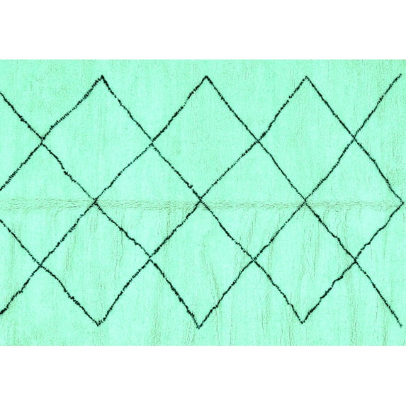 Ahgly Company Indoor Rectangle Solid Turquoise Blue Modern Area Rugs, 5' x 7'