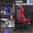 thumbnail image 7 of Ergonomic Gaming Chair with Footrest for Adults Big and Tall Leather Computer Desk Chair with Headrest Adjustable Lumbar and Armrest 400LBS Load Swivel Video Game Office Chair, Red, 7 of 7