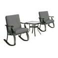 thumbnail image 6 of Four Seasons Courtyard Gramercy Steel 3 Piece Rocking Bistro Set, Gray, 6 of 8