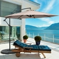 thumbnail image 2 of Costway 10 ft Brown Patio Offset Umbrella, UV Protection, 2 of 12