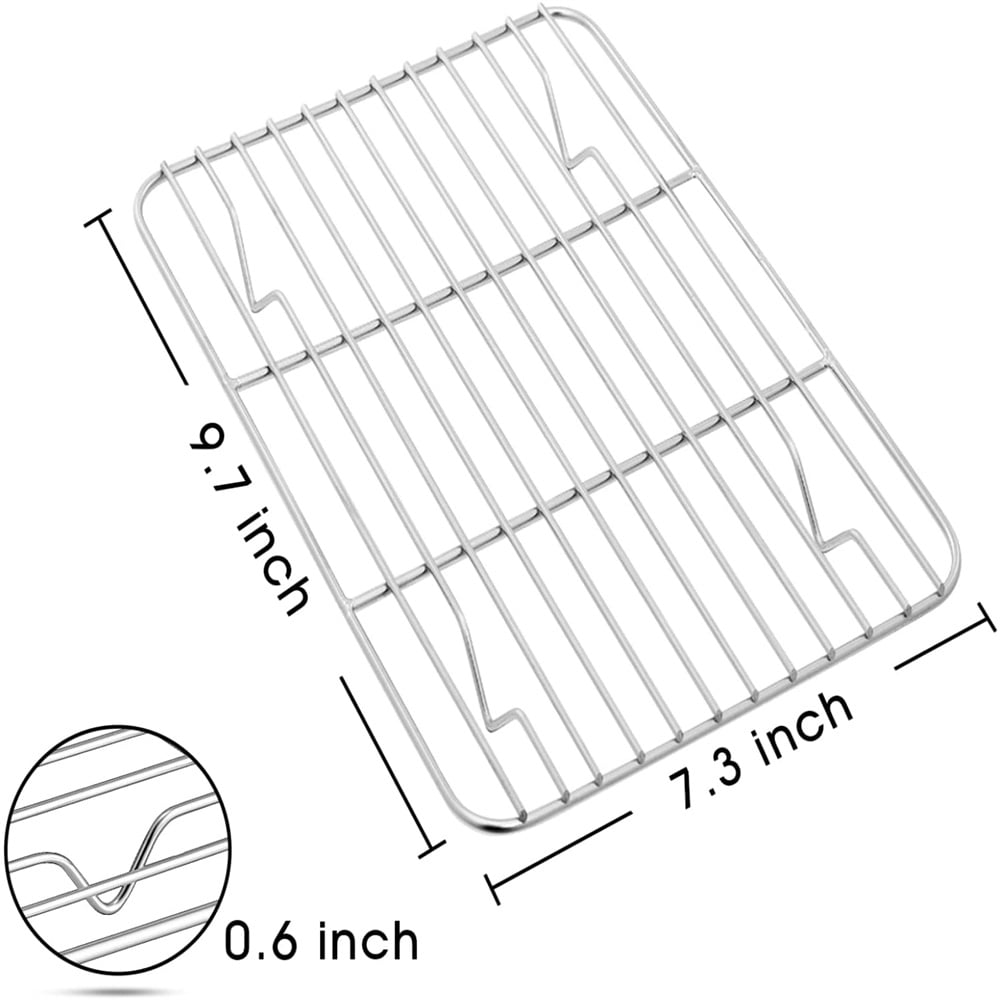 Casewin Baking Sheet with Rack Set 1 Sheet + 1 Rack,Stainless Steel Cookie Sheet with Cooling Rack, Baking Pan Tray with Wire Rack, Healthy & Non Stick & Dishwasher Safe