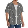 thumbnail image 4 of KLL Airplane Routes Around The World Print Men's Shirt Short Sleeve Button Down Summer Cuba Beach Shirts- Medium, 4 of 7