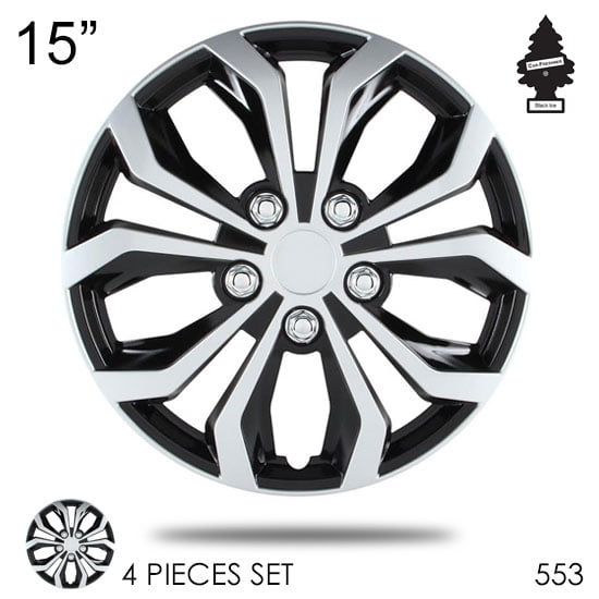 Black and Silver Wheel Covers Hub Cap 