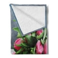 thumbnail image 2 of Natural Color Soft Flannel Fleece Throw Blanket, Bouquet of Fresh Tulip Flowers and Colorful Easter Eggs Photo, Cozy Plush for Indoor and Outdoor Use, 50" x 70", Multicolor, by Ambesonne, 2 of 5
