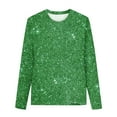 thumbnail image 4 of Girls Long Sleeve Tops Sparkly Sequin Printed Crew Neck Loose Pullover Casual Basic Cute Graphic Tee Shirts for 3-14Y, 4 of 5
