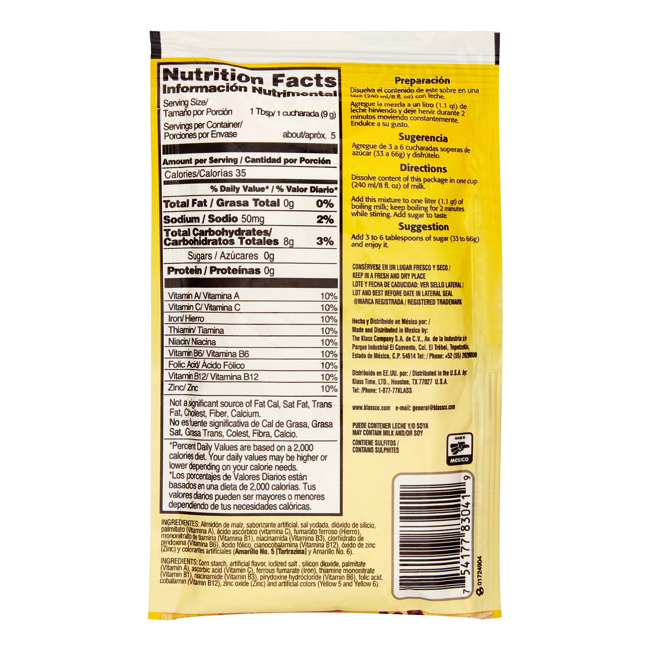 (23 pack) Klass Atole Vanilla Drink Mix, 3 Fl Oz