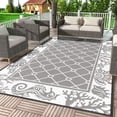 thumbnail image 1 of Alfombra reversible de plástico gris para exteriores Rug Vaukki, 150 x 240 cm, 1 of 9