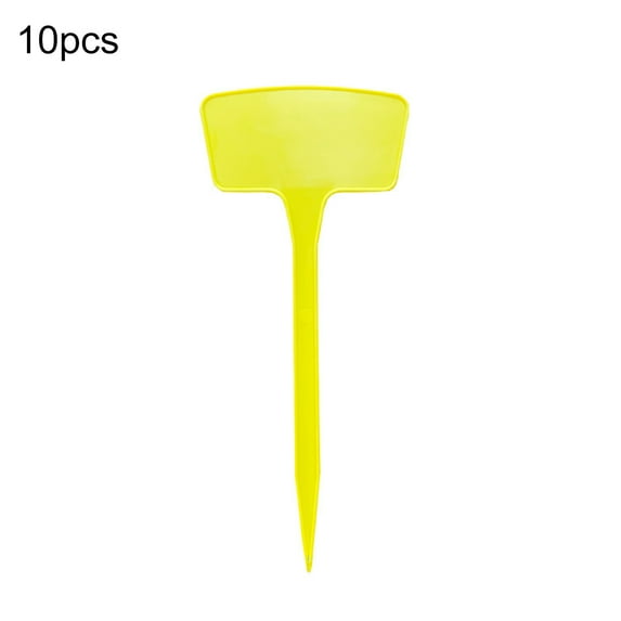 Farfi 10Pcs/Set Plant Labels Waterproof Insert Design Solid Color T-Shape Plastic Plant Tags for Gardening (Type 2)