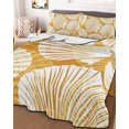 thumbnail image 3 of Quilts Twin Size, Orange Scallop Coastal Soft Comforter Bedding Set for Bed, Summer Beach Nautical Lightweight Quilted Bedspread with Pillow Cover(2 Pieces) for All Season, 68x86 Inch, 3 of 9