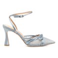 thumbnail image 2 of XYD Women Pointy Toe Bowknot Slingback Pumps Lace Ankle Strap High Heels Elegant Wedding Dressy Sandal Shoes Size 10 Light Blue, 2 of 4