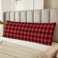 thumbnail image 6 of Disketp Buffalo Plaid Red Black Print Body Pillow Cover - Super Soft 20x54 Body Pillow Case,Long Side Hidden Zipper, 6 of 8