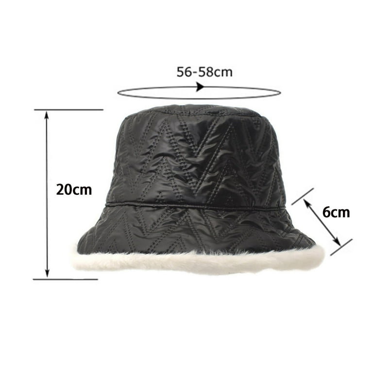 Womens Bucket Hat Solid Color Thickened Winter Thermal Windproof  Fishermen's Hat For Girls Boonie Hats For Women