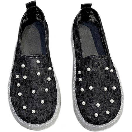 Women Shoes Cut Out Slip On Synthetic Lace Breathable Crochet Lace Ballet Flats