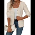 thumbnail image 3 of Suéteres para Mujer, Otoño Invierno, Cuello en V, Botones, Suéter, Chaqueta, Tops de Punto. Albaricoque L, 3 of 10