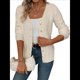 thumbnail image 3 of Suéteres para Mujer, Otoño Invierno, Cuello en V, Botones, Suéter, Chaqueta, Tops de Punto. Albaricoque M, 3 of 10