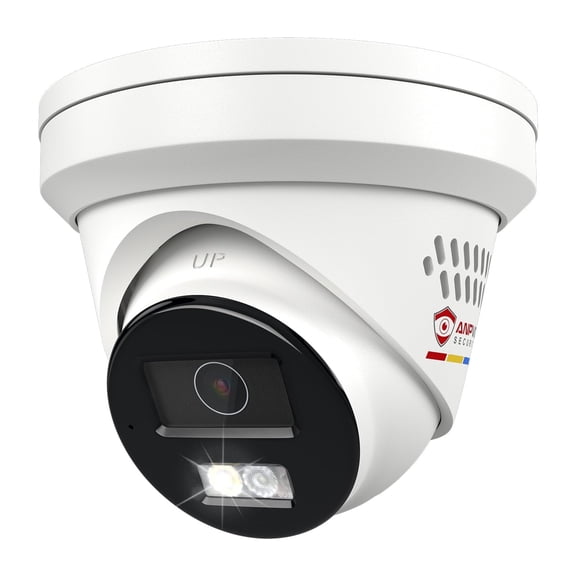 Anpviz 5MP IP PoE Camera,Active Deterrence Turret IP Security Camera Outdoor, 2-Way Audio, Human/Vehicle Detection, Smart Color Night Vision,IP67 Waterproof, 2.8mm Lens