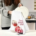 thumbnail image 2 of Watercolor Glass Wine Tea Towels Set of 1 Pomegranates Fruits Kitchen Dish Cloth with Hanging Loop, 18"x28"Lint-Free Absorbent Towel for Kitchen Drying Wiping and Cleaning, 2 of 6