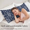 thumbnail image 5 of Navy Blue Botanical Body Pillow Cover 20 x 60 Inch Decorative Pillow Cover Spring Summer Chic Wildflowers Lumbar Pillowcase Seasonal Rectangle Cushion Case for Couch Sofa Bed Living Room, 5 of 9