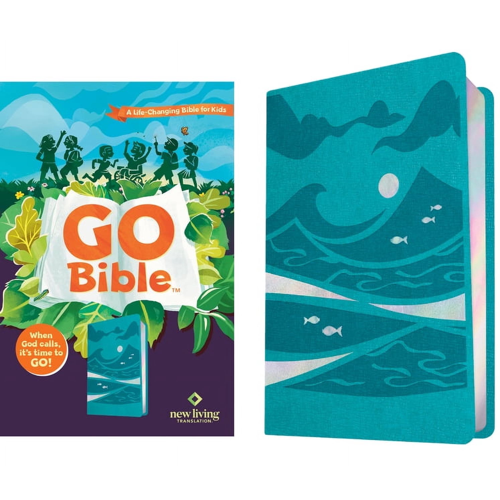 Go Bible NLT Go Bible for Kids (Leatherlike, Teal Ocean): A Life-Changing Bible for Kids, (Hardcover)