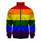 thumbnail image 3 of Chaqueta informal de manga larga con cremallera y cuello alto en 3D para hombre y mujer, con bandera del arcoíris, para lesbianas y gays, moda LGBT, 3 of 5