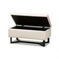 thumbnail image 2 of Baxton Studio Ottoman de Rangement Moderne et Contemporain en Velours Beige et Bois Fini Brun Foncé, 2 of 5
