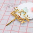 thumbnail image 4 of WHAMVOX Golden Acrylic Cake Topper for Father's Day Party Decoration with We Love Daddy Design Creative Cupcake Picks, 4 of 8