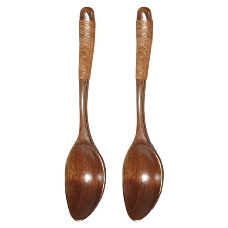 

FRCOLOR 2pcs Creative Wooden Spoons Household Eating Spoons Long Handle Scoops