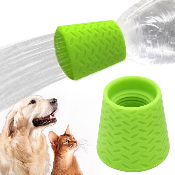 Silicone Pet Shower Sprayer Attachment, Portable Outdoor Dog Bath Nozzle Fits Plastic Water Bottles, 1 Pack,Green