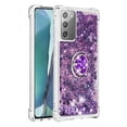 thumbnail image 2 of Funda para Samsung Galaxy Note 20 5G con Brillo Líquido Flotante, Purpurina, Parachoques y Anillo Giratorio Soporte, 2 of 5