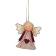thumbnail image 5 of Angel Girl Hanging Christmas Ornaments - 3.5" - Burgundy and Beige -  Set of 2, 5 of 8