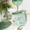 thumbnail image 2 of EcoQuality 12 oz Green Plastic Stemless Wine Glasses with Gold Rim, Disposable Unbreakable Shatterproof Elegant and Reusable Wine Tumbler for Partys, Weddings, Ideal for Indoor or Outdoor Events (48), 2 of 2