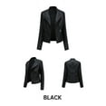 thumbnail image 4 of Women's PU Leather Motorcycle Jacket Slim Fit Coat Short Biker Jacket, 4 of 9