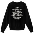 thumbnail image 5 of Stranger Things 5 Beam Me Up Scotty This Place Sucks Adult Black Crew Neck Long Sleeve Sweatshirt-Large, 5 of 7