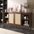 thumbnail image 4 of Rattan Sideboard with Sliding Doors - 61" Storage Cabinet - Modern Rustic Style, 4 of 8