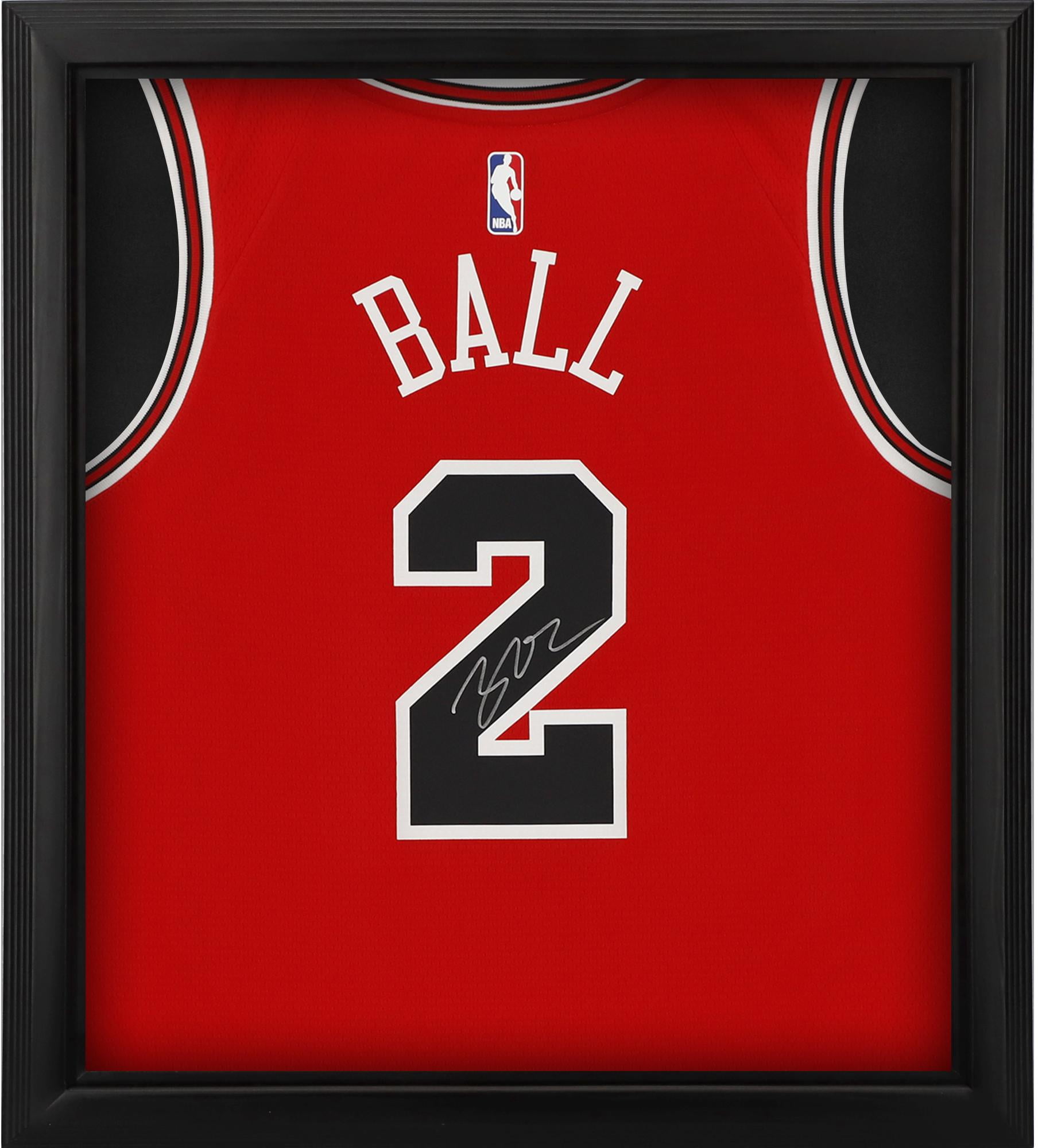 Lonzo Ball Chicago Bulls Framed Autographed Red Swingman Jersey Shadowbox - Fanatics Authentic Certified