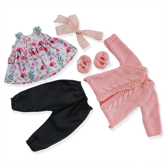 BlissfulPixie Handmade Waldorf Doll Clothes 12 inch clothing Set with Pretty Box Girl Christmas Birthday Gift-Elsee's Clothes Accessories